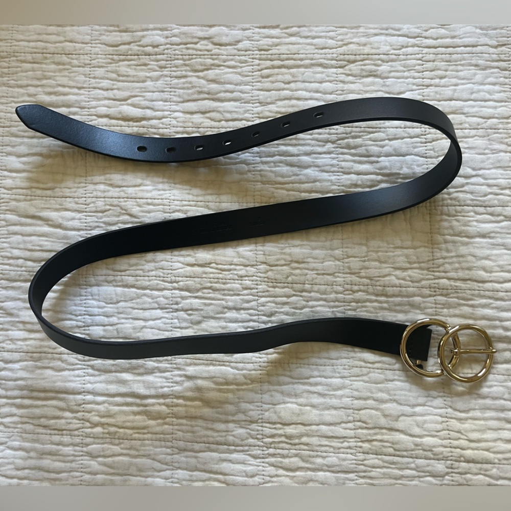 Halogen Double Ring Leather Belt - image 2